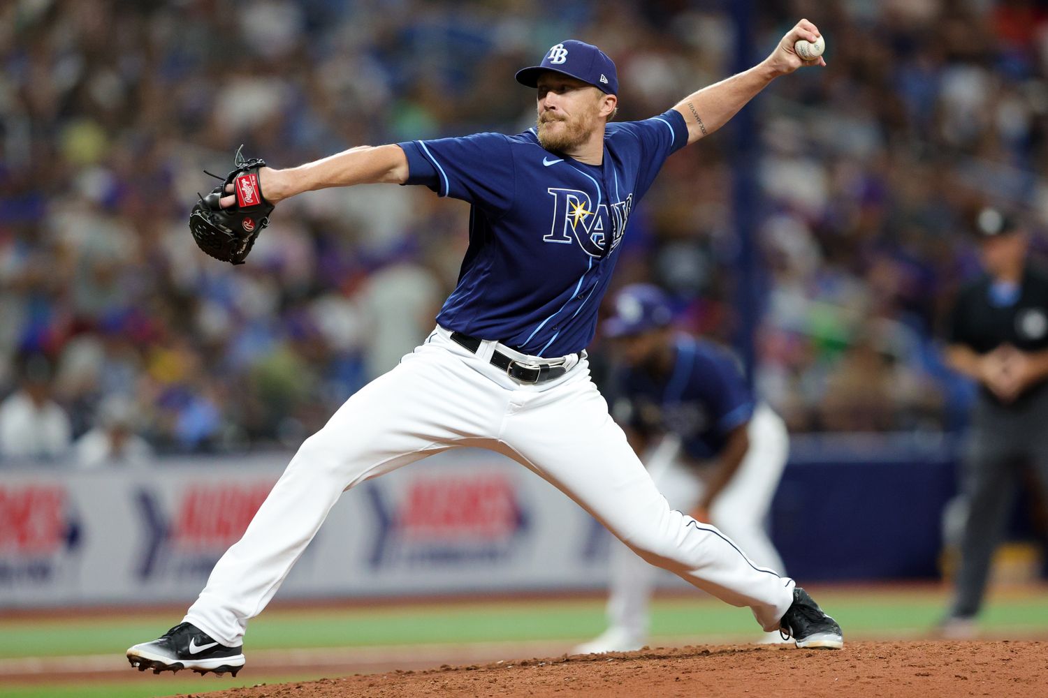Sep 9, 2023; St. Petersburg, Florida, USA; Tampa Bay Rays relief pitcher Jake Diekman (30) throws a pitch against the Seattle Mariners in the sixth inning at Tropicana Field.